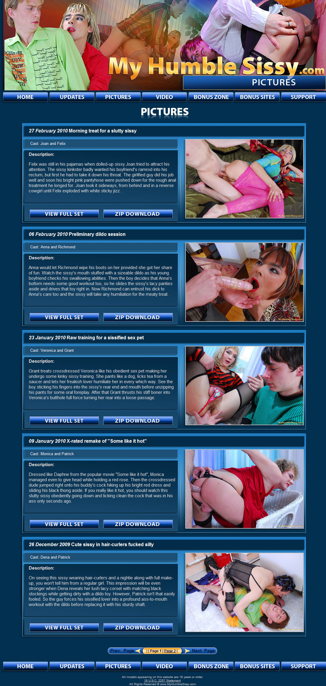 My Humble Sissy members area preview 2