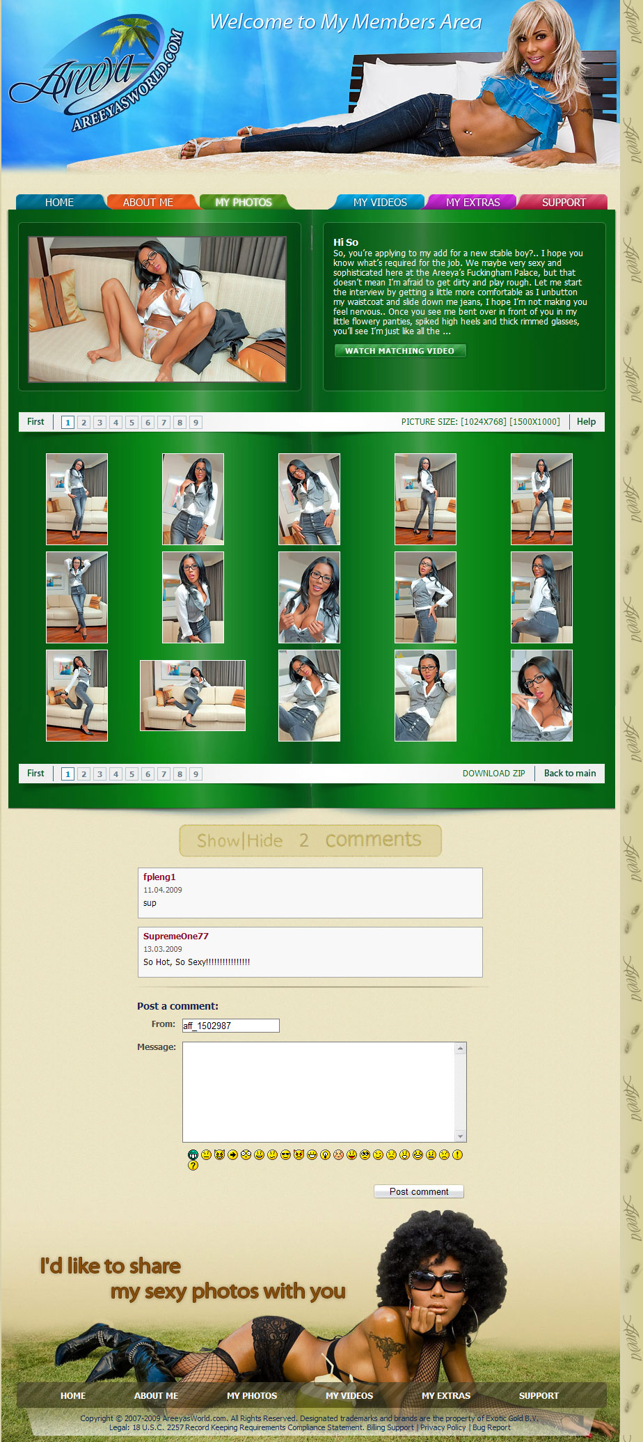 Areeyas World members area preview 2