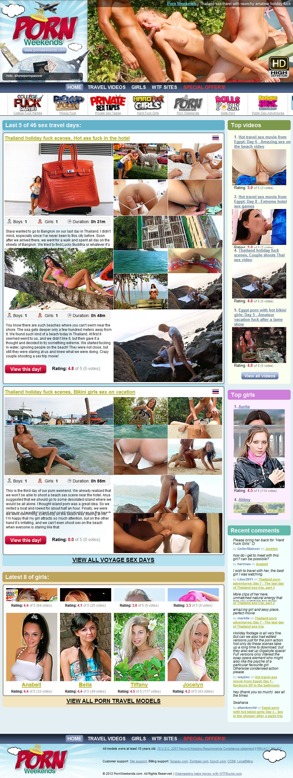Porn Weekends members area preview 1